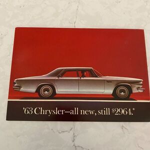 1963 Chrysler Newport 4 Door‎ Sedan Automobile Sales Brochure Post Card